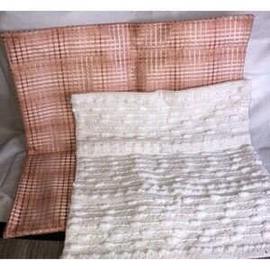 2 - Textured Pillow Covers Yarn Braided Woven white NEW!! BEAUTIFUL!!
